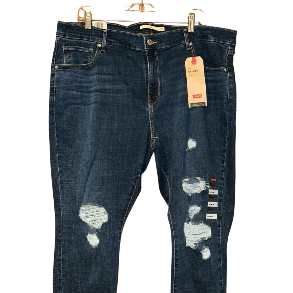 Levi’s 711 Skinny Jeans Women’s‎ 20W Sculpt Hypersoft Distressed Stretch NWT - Picture 2 of 12